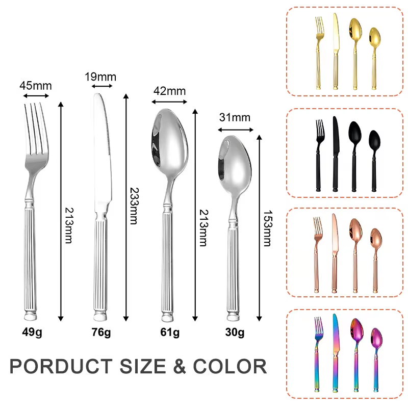 ODMS-16/24Pcs High Grade Mirror Durable Event Hotel Knife Spoon Fork St
