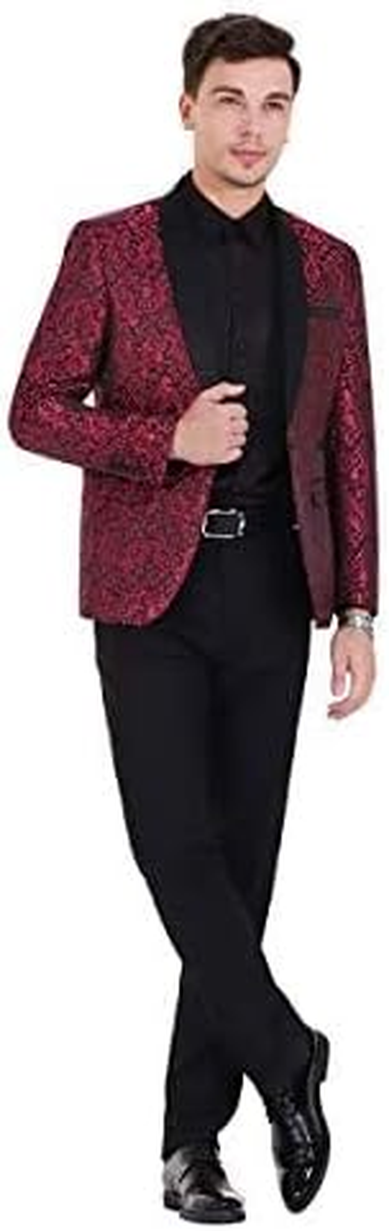 Mens 2 Piece Floral Jacquard Dress Suit Set 1 Button Print Dinne