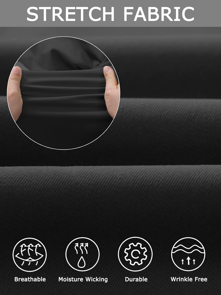 Men'S Dress Pants Slim Fit Stretch Khaki Pants Wrinkle Free