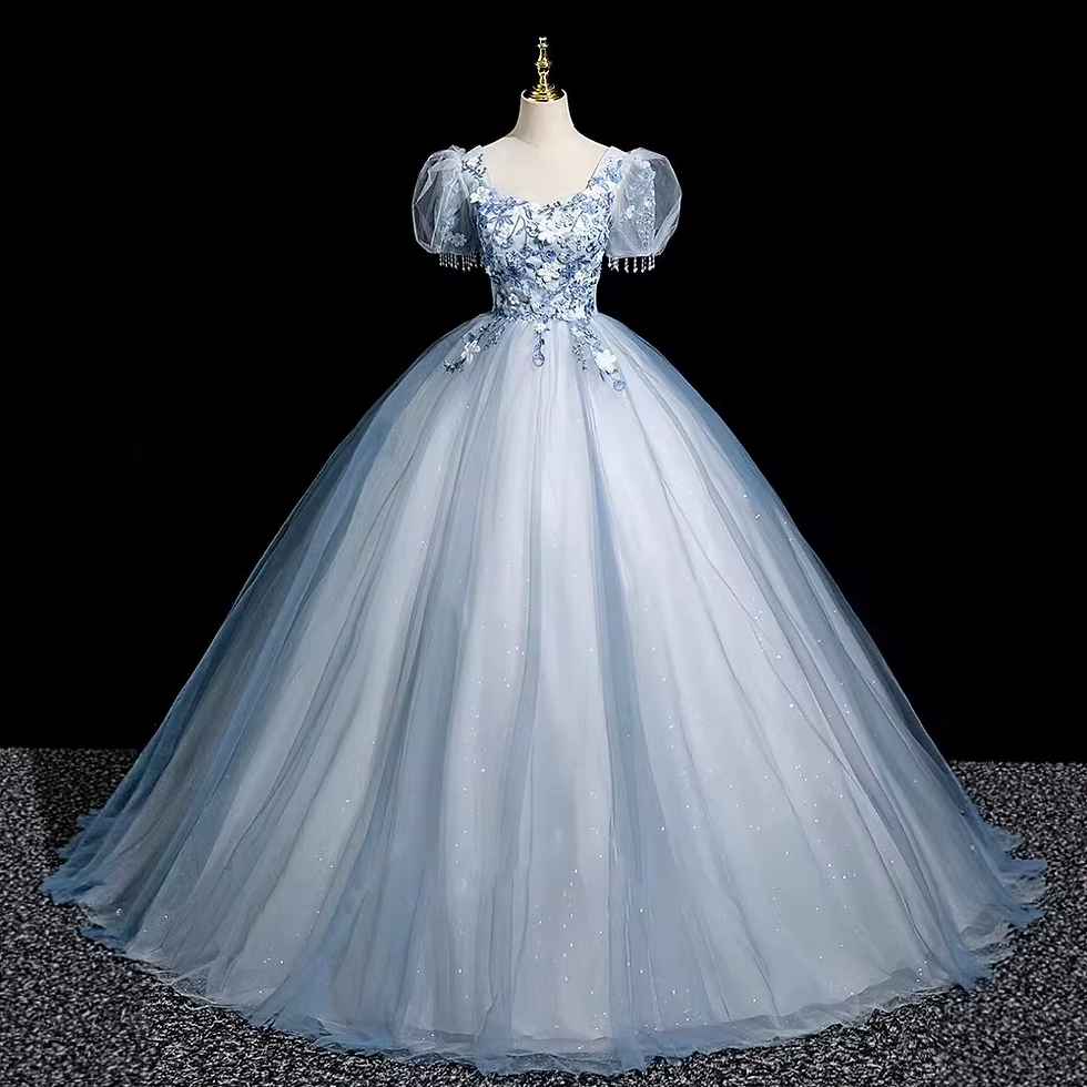 Customized New Women's Sweet Quinceanera Dress Elegant Puff Sleeves Birthday Party