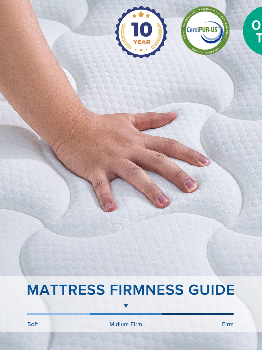 12'' Full Size Mattress, Hybrid Firm Mattress in a Box with Gel Mem