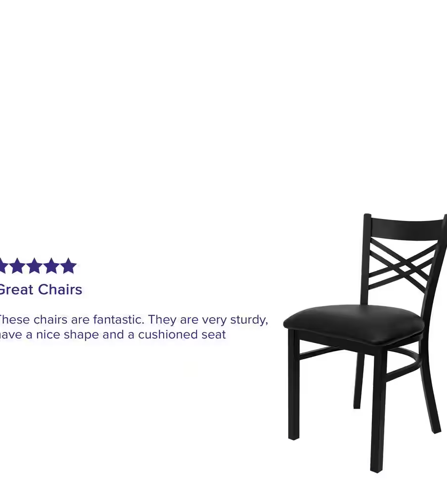 Hercules Black Metal Frame Vinyl X Back Metal Restaurant Chair