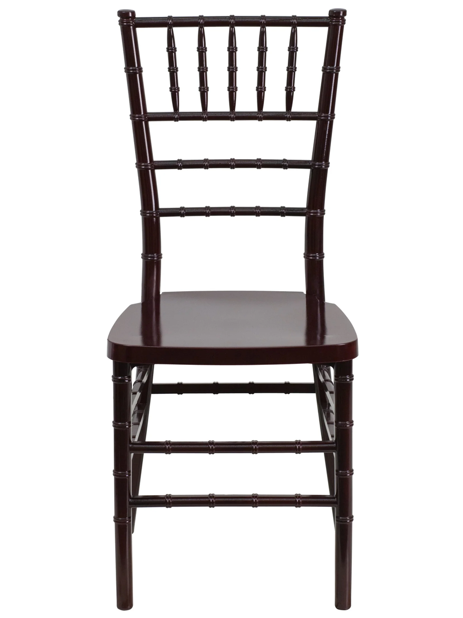 Hercules Premium Series Adult Size Resin Stacking Chiavari Chair, Mahogany