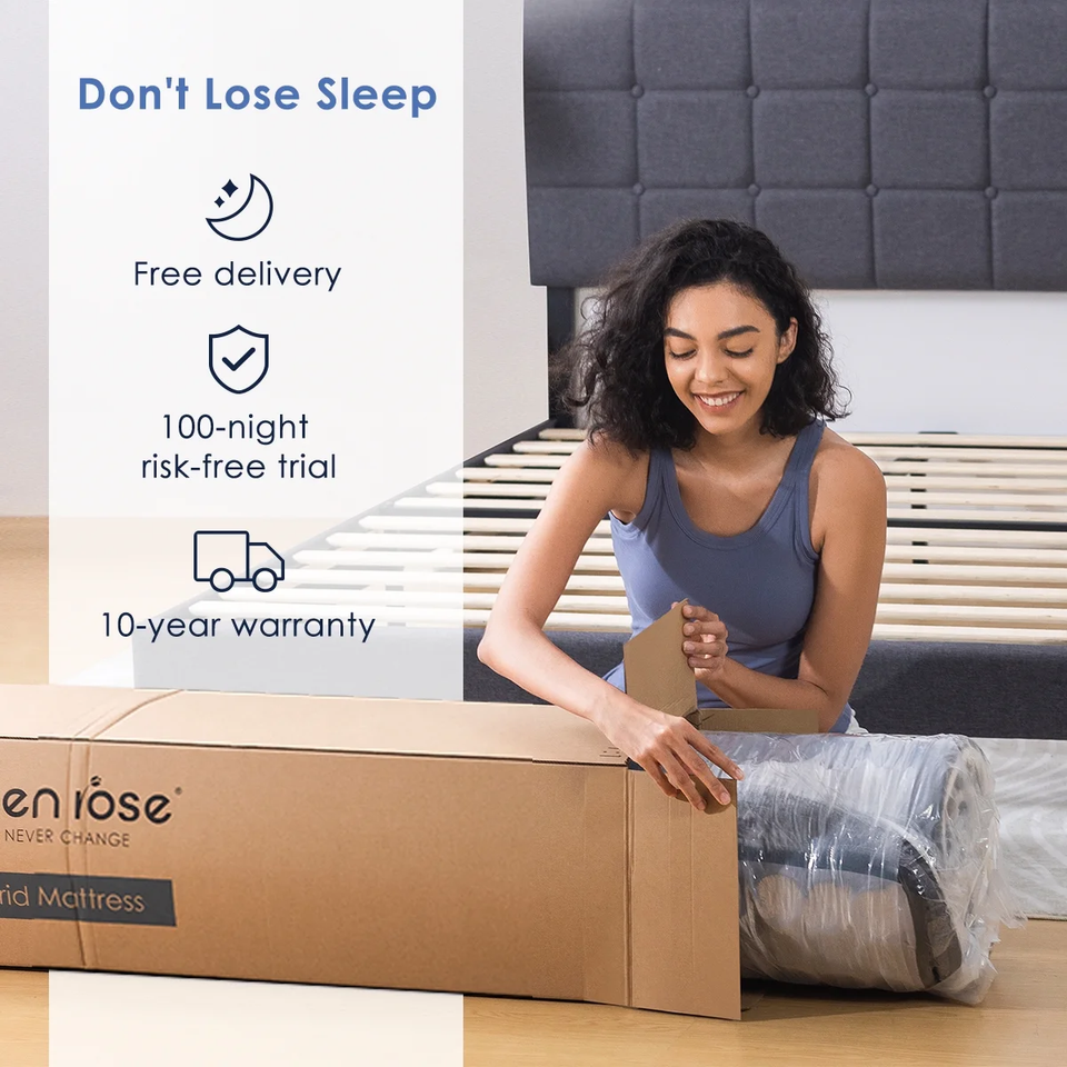 12'' Full Size Mattress, Hybrid Firm Mattress in a Box with Gel Mem