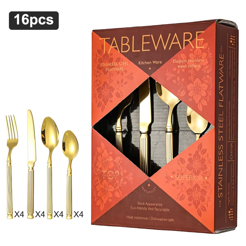 ODMS-16/24Pcs High Grade Mirror Durable Event Hotel Knife Spoon Fork St
