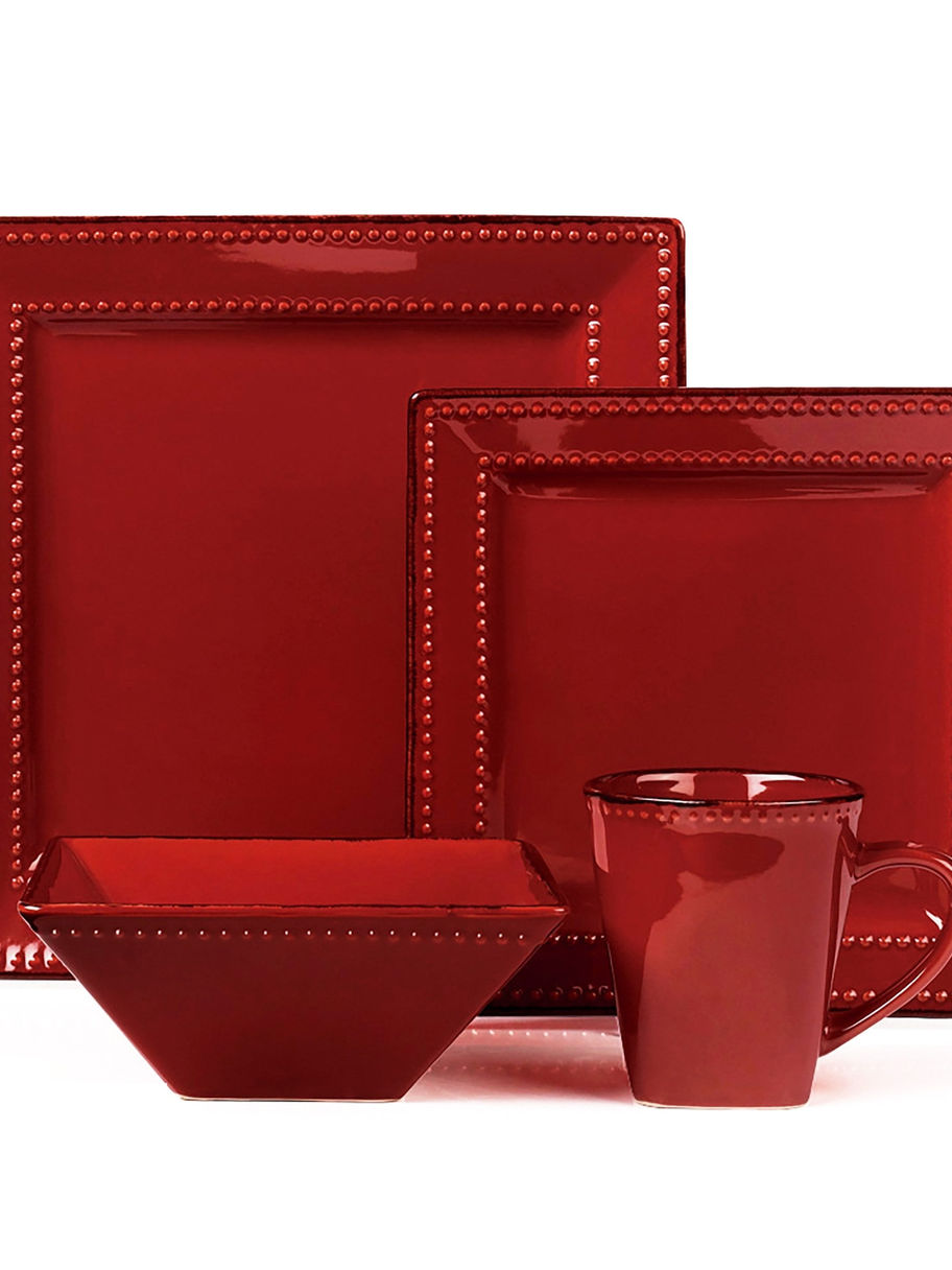 square beaded stoneware