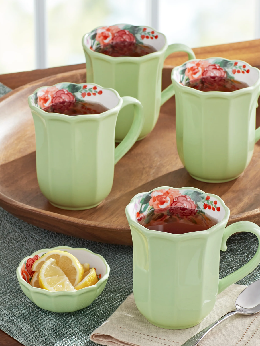 ventage mugs green
