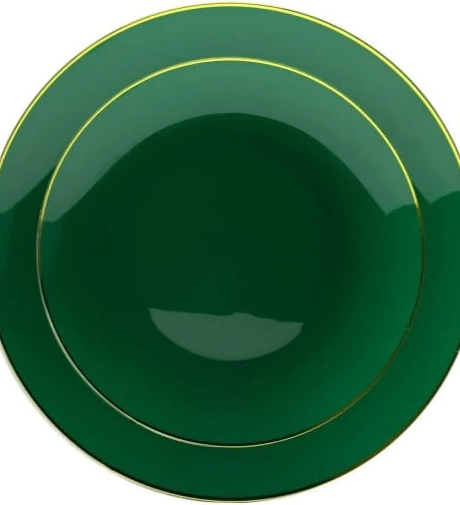 green plastic dinner set