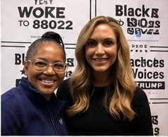 Karen Whitsett with Lara Trump after Lara invited Karen to speak at Livernois and Seven Mile in Detroit