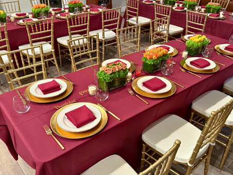 Masterpiece Cuisine catered wedding table with elegant setup and guest-ready service.