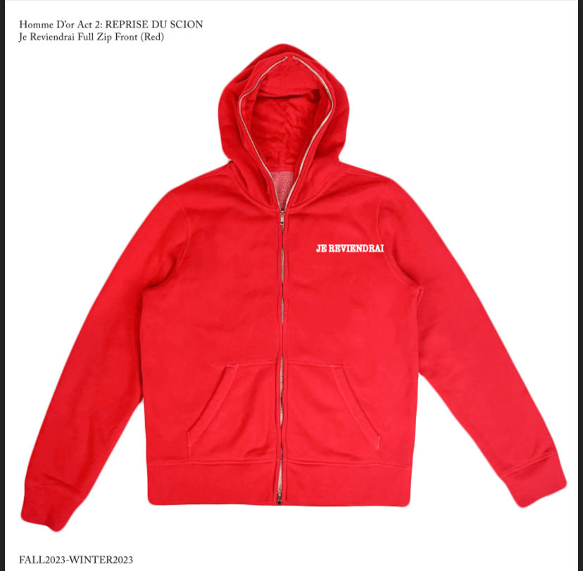 Je'Reviendrai Red Zip Up Jacket