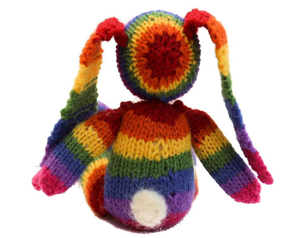 Thumbnail: KNITTING PATTERN:  Rainbow bunny rabbit, stripy rabbit, softie toy, easy pattern