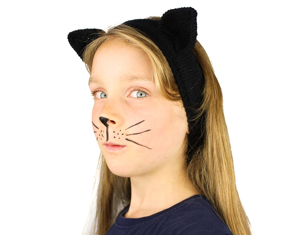 Thumbnail: KNITTING PATTERN: Black cat headband. Quick project, halloween fancy dress.