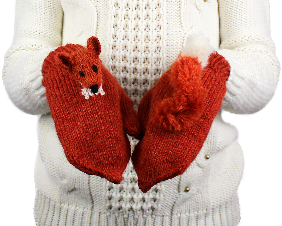 Thumbnail: KNITTING PATTERN:Freddie fox mittens, wrist warmers, fingerless gloves