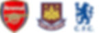 Arsenal, West Ham and Chelsea images