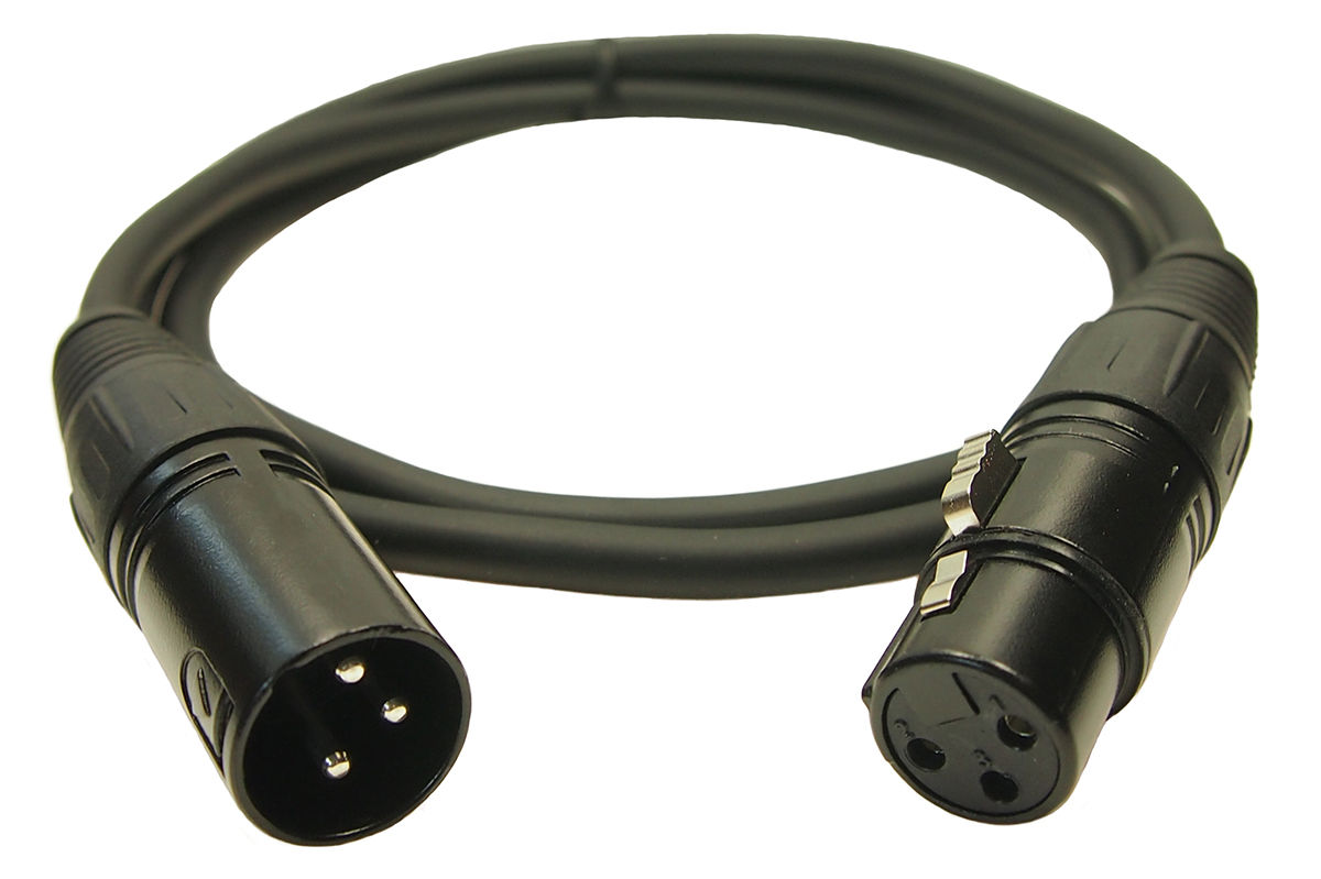 3 Pole XLR Cable with PVC Sheath, Shielded, Male to Female