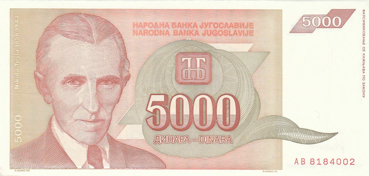 5,000 Dinara (Yugoslavia, 1993)-Observe