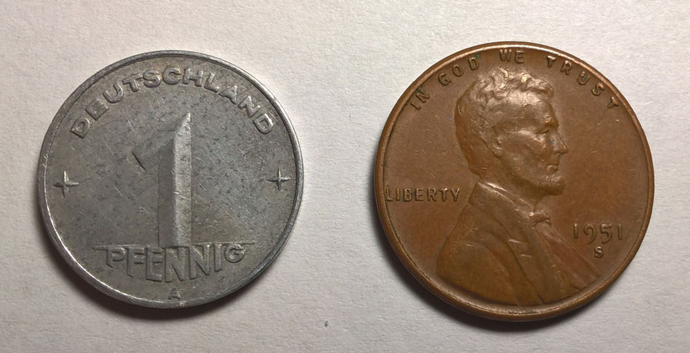 Volksmünzen, Coins Of The German Democratic Republic: 1 Pfennig (East