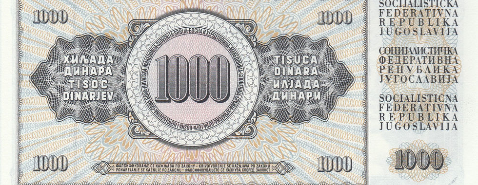 1000 Dinara (Yugoslavia, 1981)-Reverse