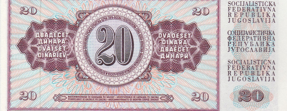 20 Dinara (Yugoslavia, 1974)-Reverse