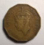 Fijian 3 Pence observe designed by Percy Metcalfe.