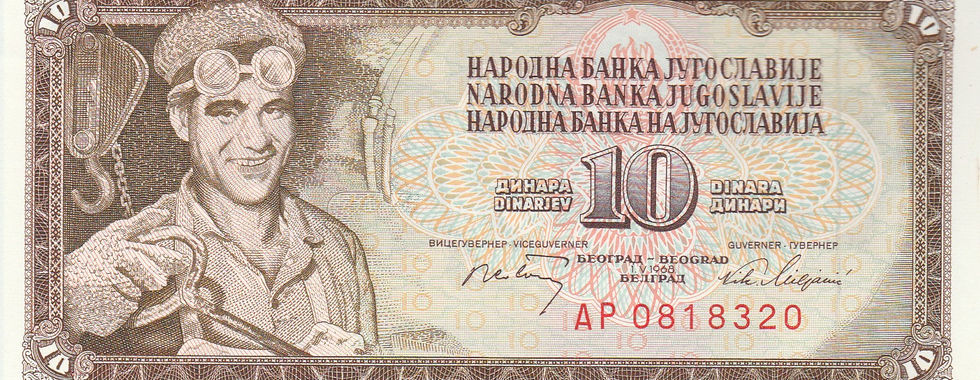10 Dinara (Yugoslavia, 1968)-Observe