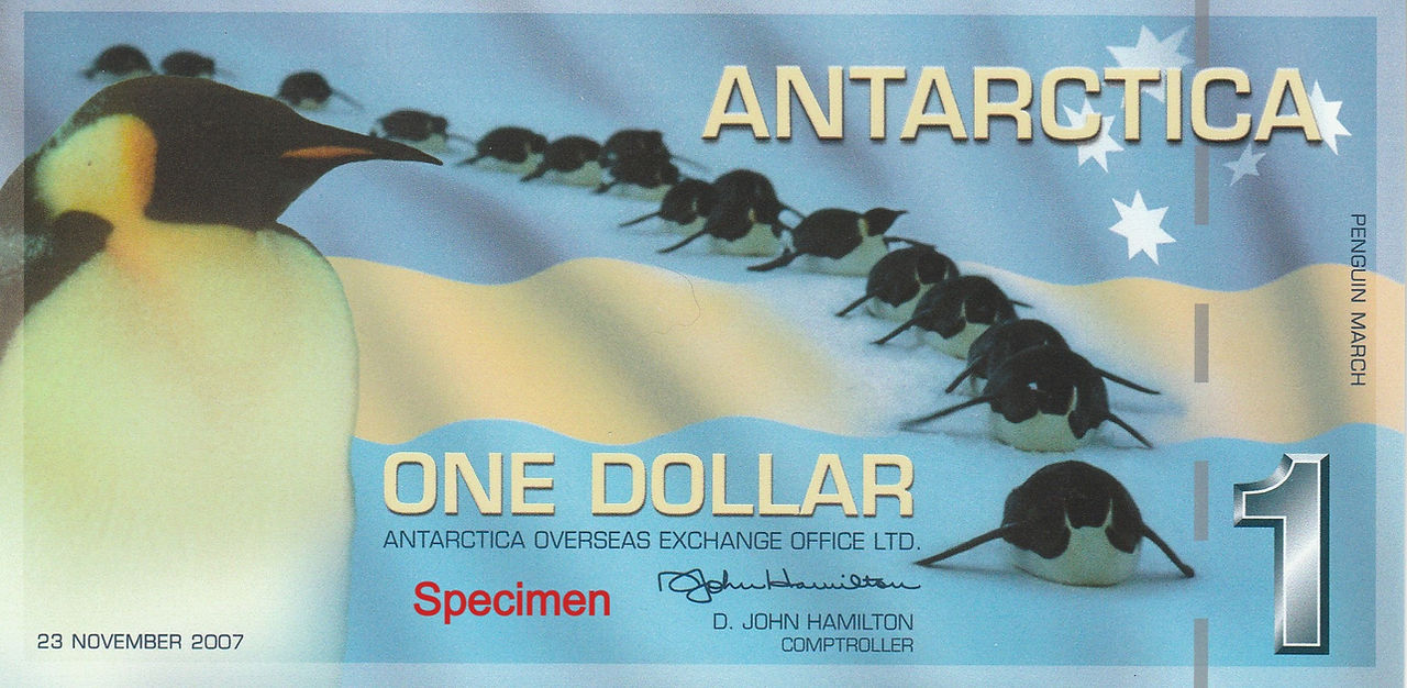1 Dollar (Antarctica, 2007)-Observe: Digitally overprinted for display purposes.