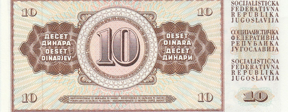 10 Dinara (Yugoslavia, 1968)-Reverse