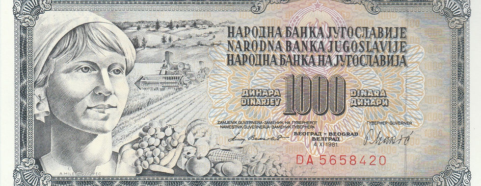 1000 Dinara (Yugoslavia, 1981)-Observe