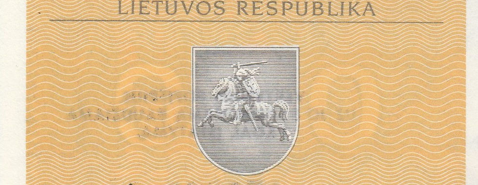 0.50 Talonas (Lithuania, 1991)-Reverse: Features a large Coat of Arms of Lithuania.