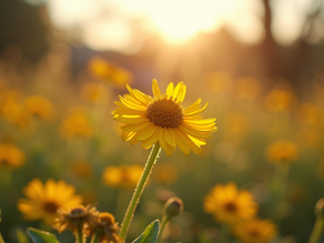 A flower in a field