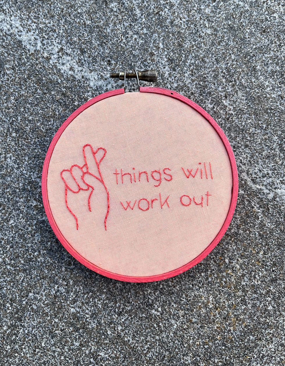 Crossin My Fingers Embroidry Hoop