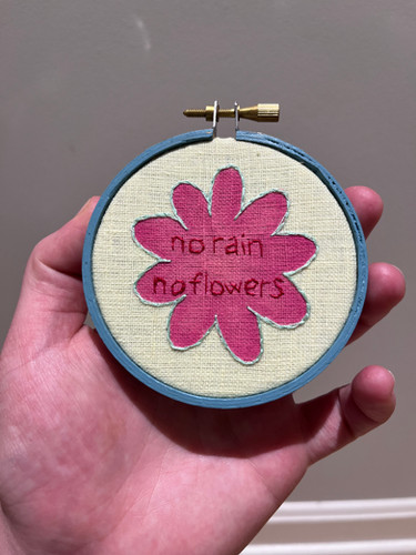 No Rain No Flowers Embroidery Hoop | Cotton Vine