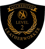 Level 2 leatherworker accreditation badge from Armitage Leather