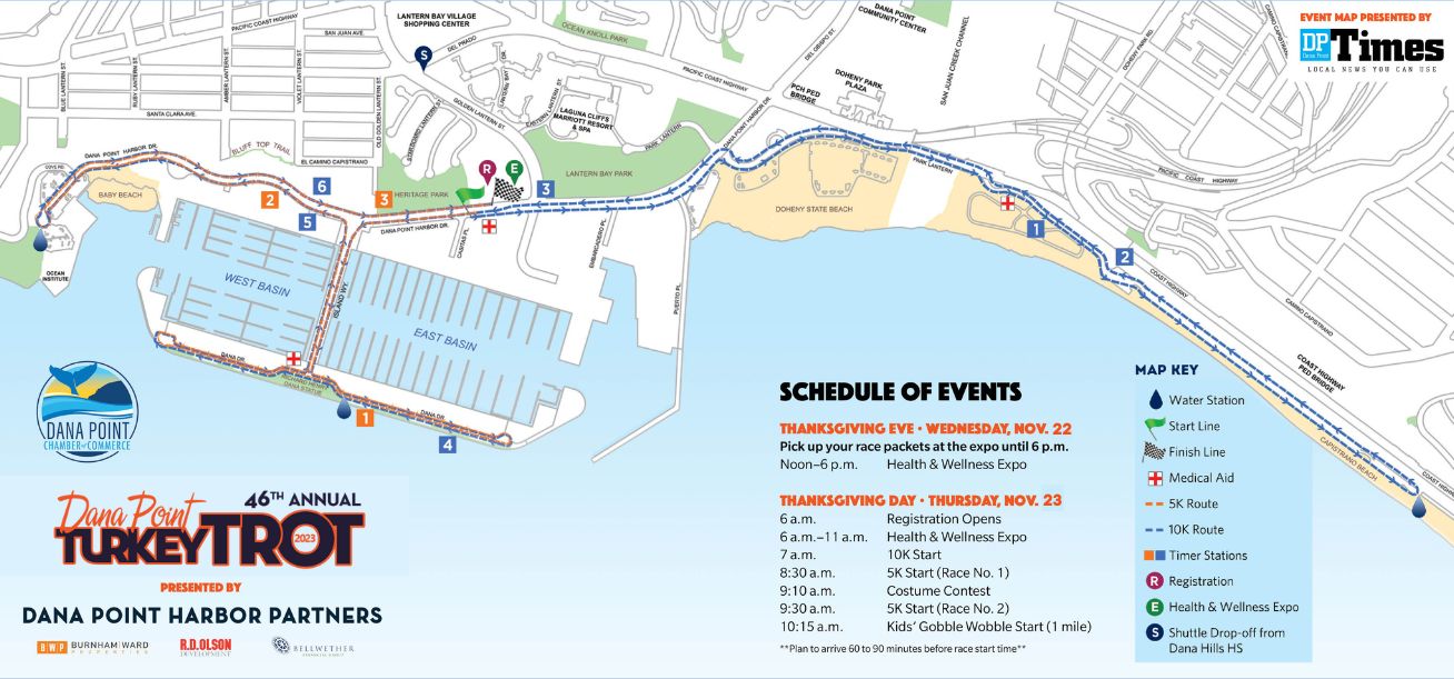 Dana Point Turkey Trot Course Map