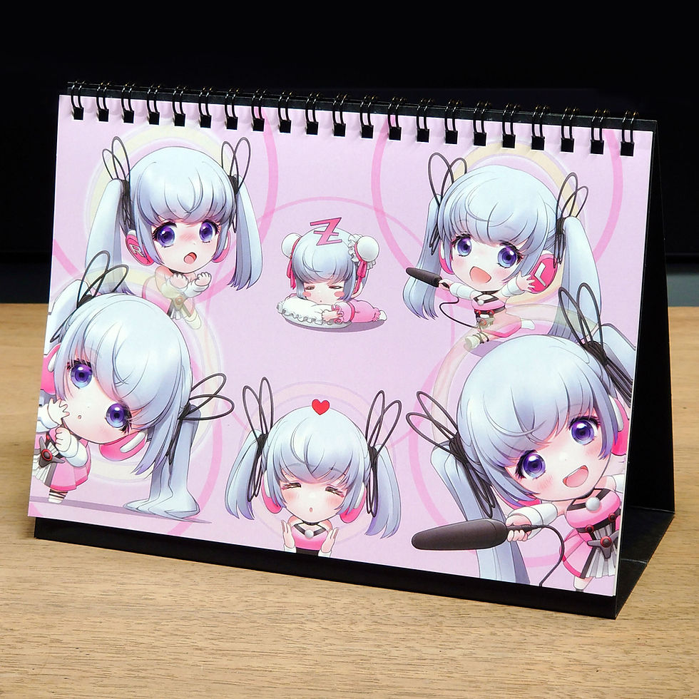 カレンダーの表紙には、ミニPCに使った絵をちりばめました