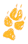 Beim Logo der Wildniskinder handelt es sich um einen goldgelben Pfotenabdruck eines Goldschakals.
