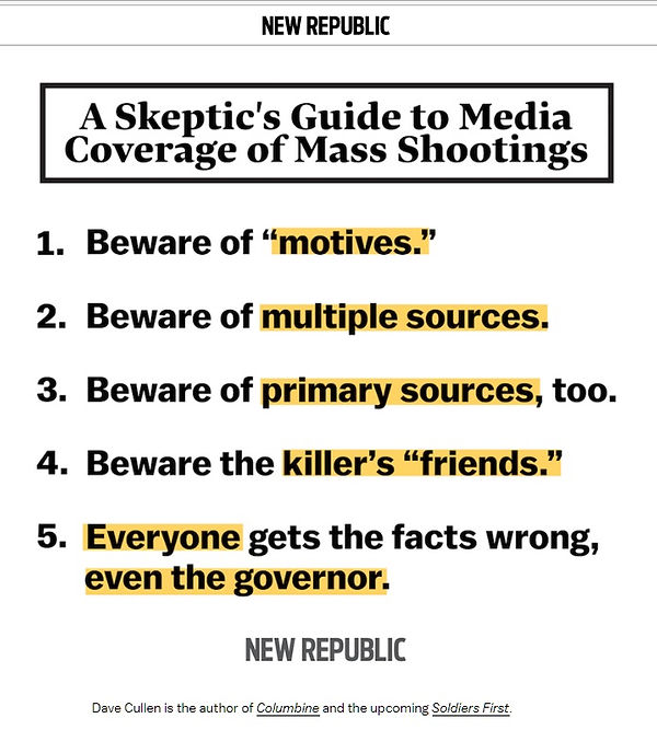 Skeptic's Guide to Media Mass Murder, school shootings, Columbine