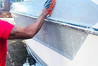 hand wash boat on exterior