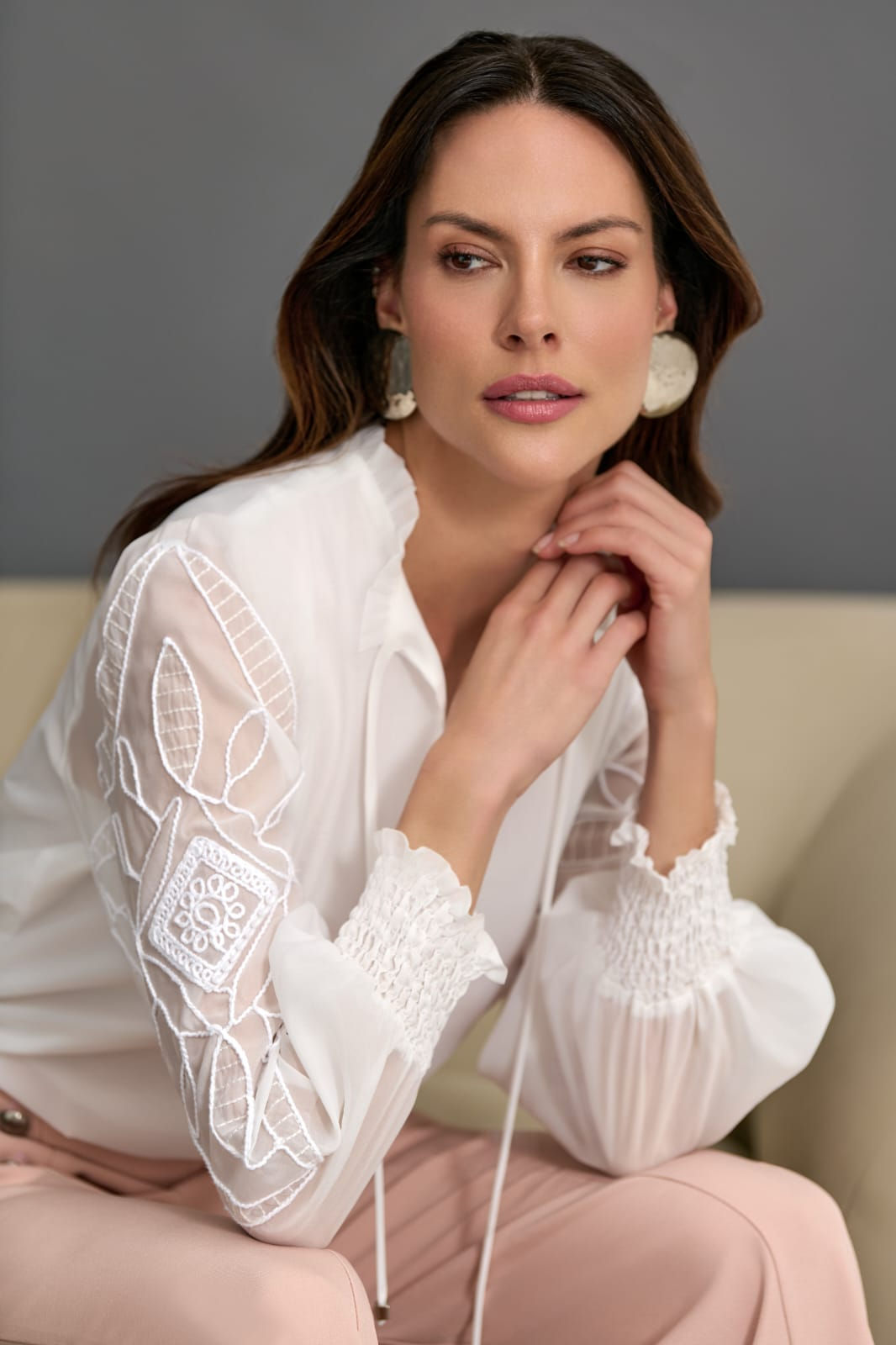 Blusa Organza Bordada 26-051