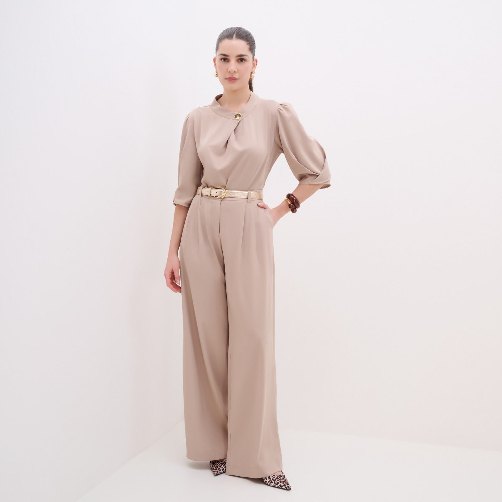 Calça Pantalona Bruges com Pregas 26-021