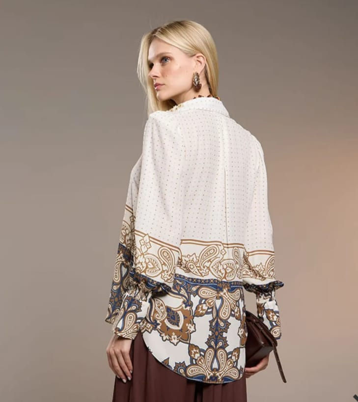 Miniatura: Blusa Estampa Gola Bordada 26-360