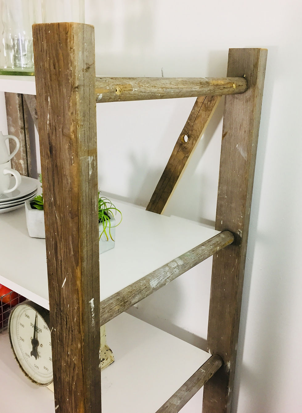 Thumbnail: upcycled ladder shelves