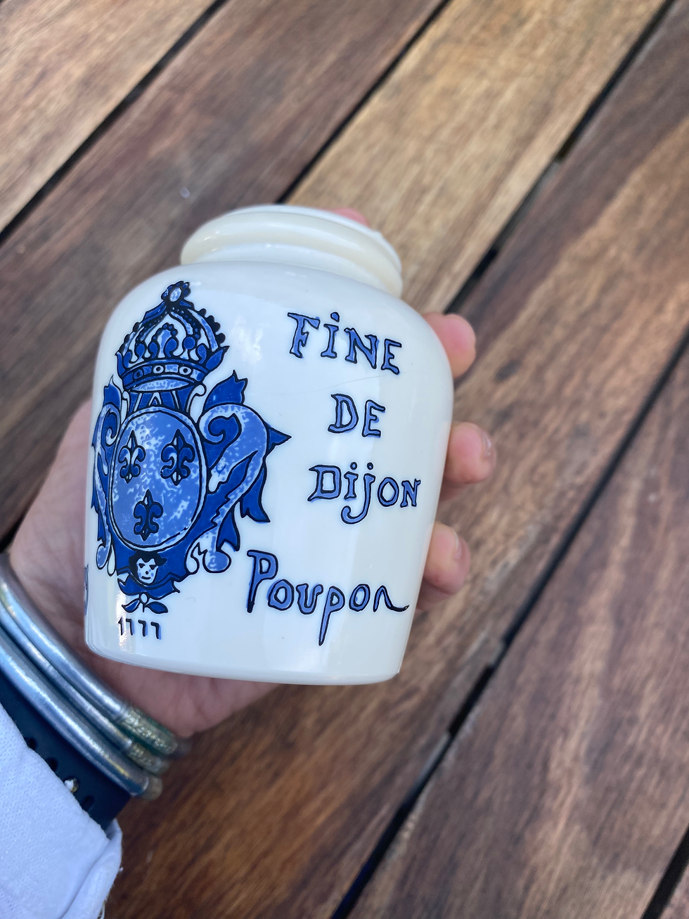 Miniature : Lot de deux pots à moutarde Poupon Digoin Sarreguemines 