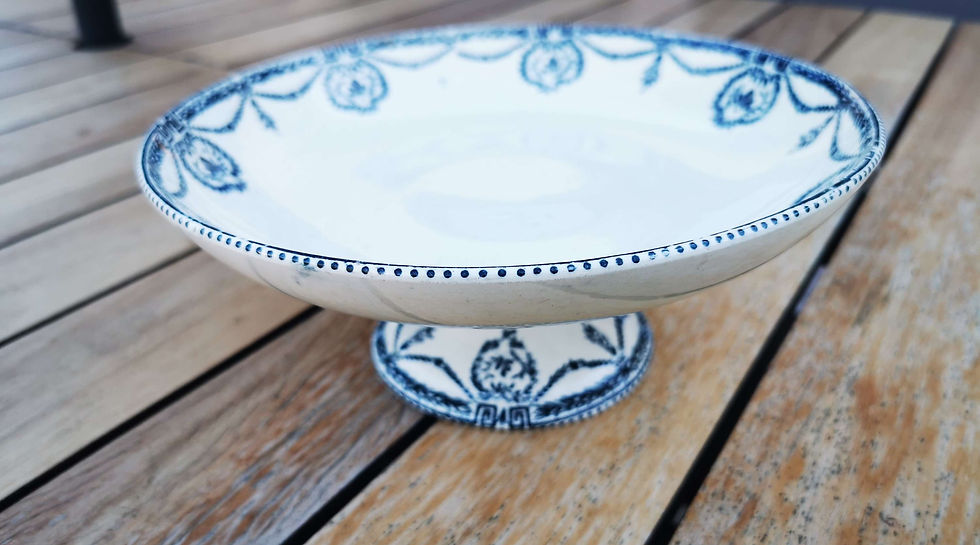 Miniature : Deux compotiers lamballe bleu terre de fer