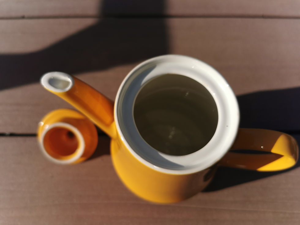 Miniature : Cafetière céramique vintage jaune safran