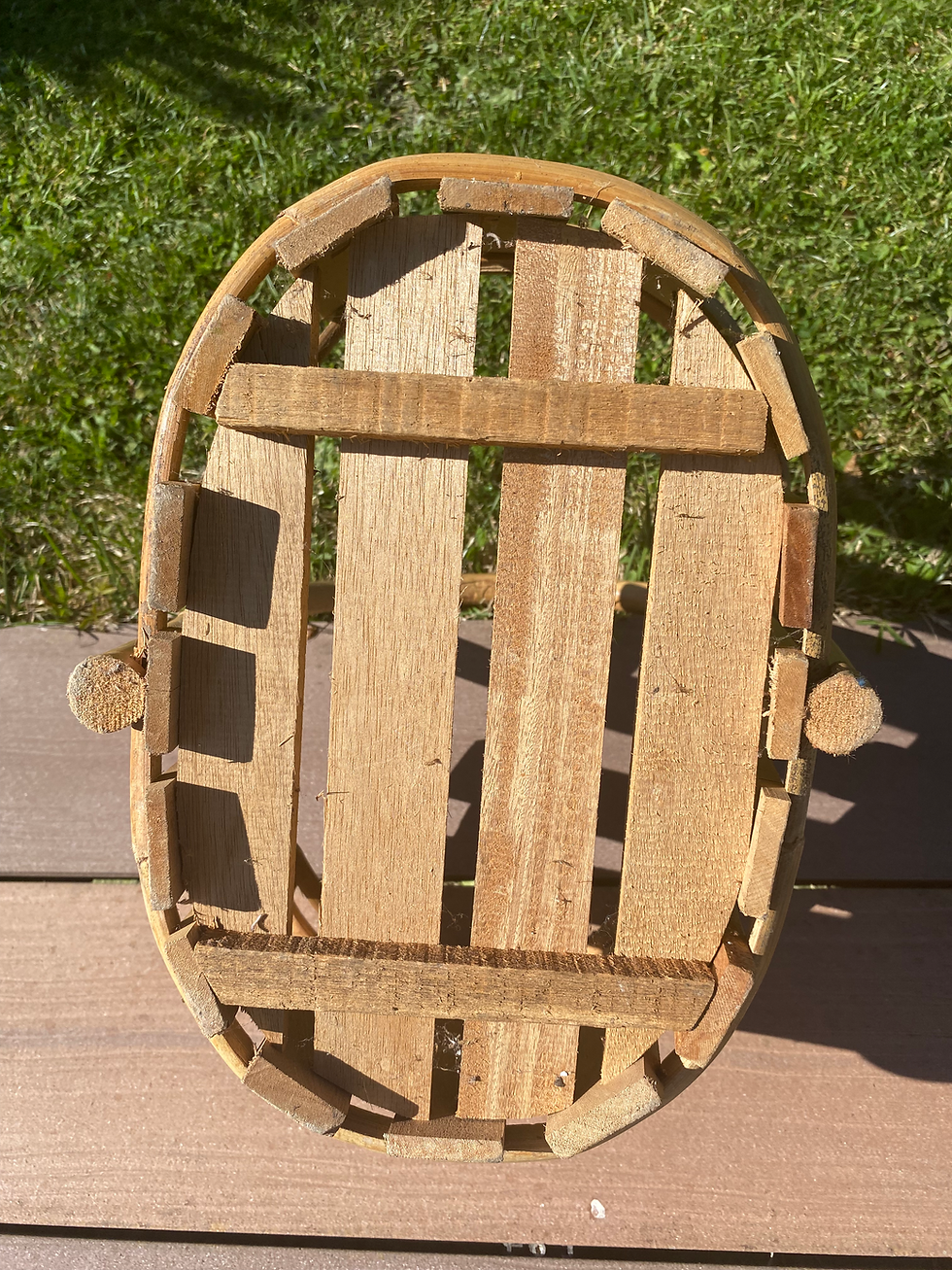 Miniature : Panier rotin et planchettes de bois