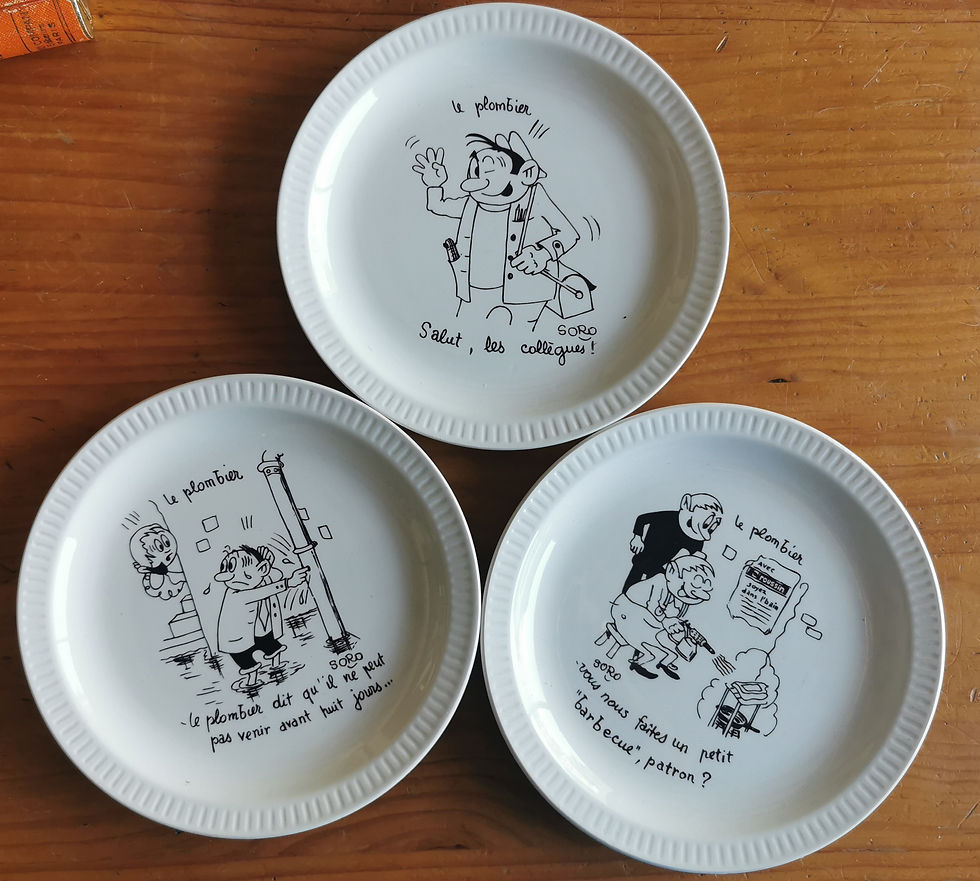 Miniature : 4 Assiettes à dessert Jacques Faizant et Soro