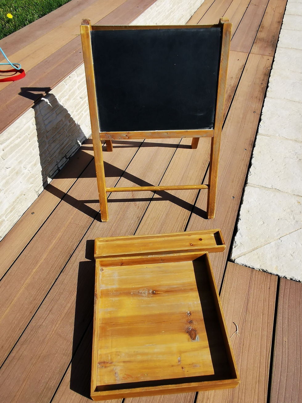 Miniature : Tableau ardoise pliable avec plateau pour craies
