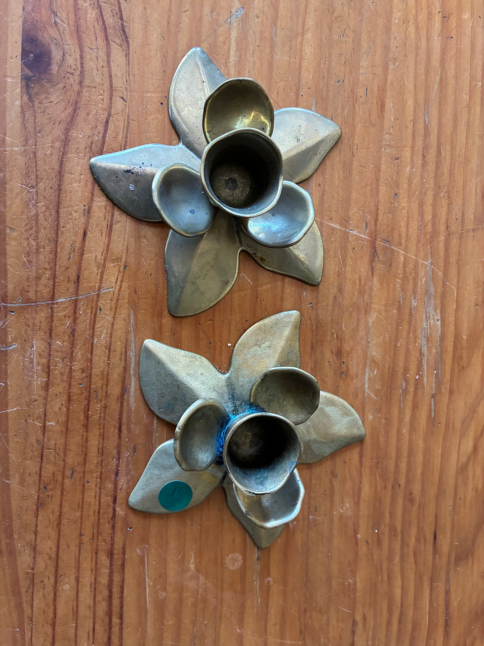 Miniature : Bougeoir fleur en laiton 